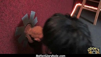 Ebony teen cleaning all the cocks at gloryhole 11