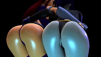 Starfire & raven twerking