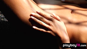 Busty brunette inked beauty training and stripping