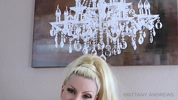 Sexy busty blonde brittany andrews stuffs her pussy and butt with a dildo