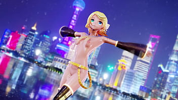 Naked skinny blonde girl dancing mmd by shinshi52