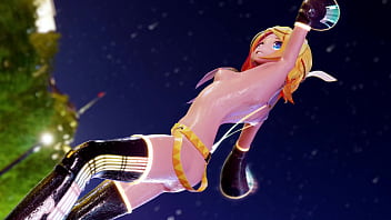 Naked skinny blonde girl dancing mmd by shinshi52