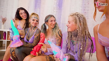 Squirt mayhem– 5 girls drench & play with anal toys gapes prolapse & atm