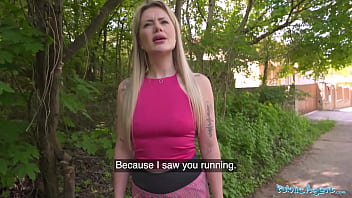 Public agent french pussy swallows my cock