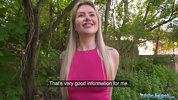 Public agent french pussy swallows my cock