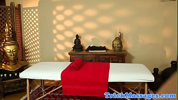 Classy massage babe sucks and fucks cock