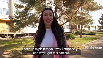 Face tattoo busty babe does it for the cash