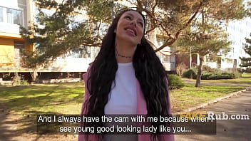 Face tattoo busty babe does it for the cash