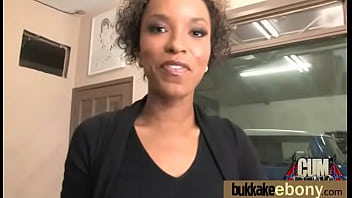 First time ebony with a group of white dicks 2