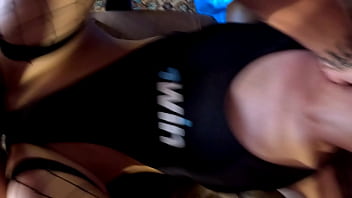 The whore screams very loudly and passionately from multiple orgasms