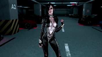 Tattooed mistress lisbeth salander posing in provocative leather outfit