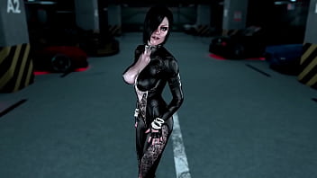 Tattooed mistress lisbeth salander posing in provocative leather outfit