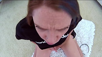 Kassondra raine sexy redhead huge cock pov blowjob and huge load cum swallow