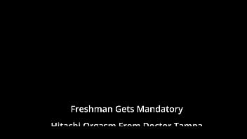 Freshman gets mandatory hitachi orgasm from doctor tampa taylor ortega