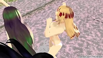 Mmd models dance three girls panty striptease