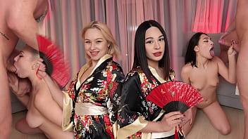 Good anal fucking 2 on 2 with asian vibe