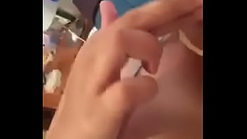 Chubby girl licking juices off fingers
