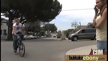 Ebony slut gets an interracial group sex 5