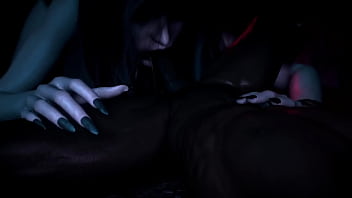 Purgatorio súcubos exprimen las bolas de los hombres