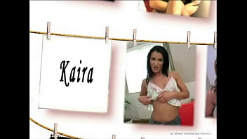 Brunette newcomer kaira strips and shows off her skills