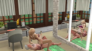 Xthesims jovem peituda vai para casa de férias e não consegue se segurar de tesão pelo marido