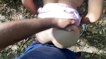 Fucking my classmate in the woods until i creampie her pussy