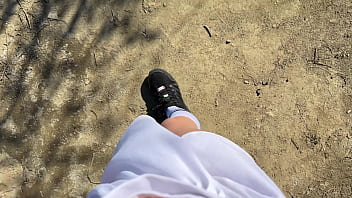 Young angler girl went to fish after school