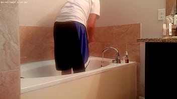 Generally tiding up the bathroom housechore work