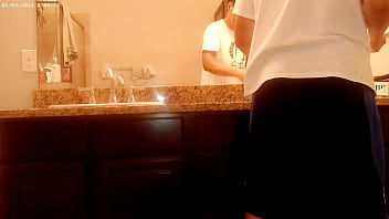 Generally tiding up the bathroom housechore work