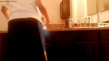 Generally tiding up the bathroom housechore work