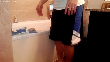 Generally tiding up the bathroom housechore work