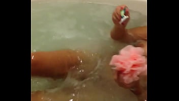 Hot blonde cougar naked in jacuzzi