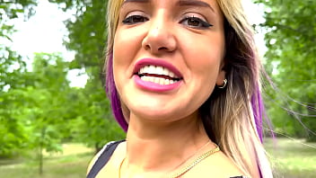 Crystal richi wetting jeans in public park and drinking pee