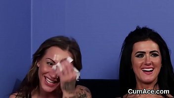 Sexy doll gets sperm load on her face sucking all the ejaculate