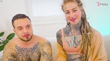 Tatted babe destroyed by huge italian cock – deep gags atm gapes & full body cumshot