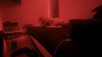 White slut massages daddy’s bbc