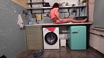 Eva black takes off jean shorts and models in panties and pantyhose