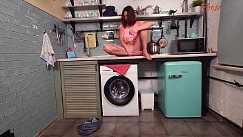 Eva black takes off jean shorts and models in panties and pantyhose