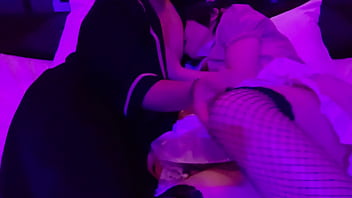 網タイツのウエートレスにバックで中出し　コスプレ　素人撮影　フェラ　クンニ