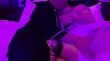 網タイツのウエートレスにバックで中出し　コスプレ　素人撮影　フェラ　クンニ