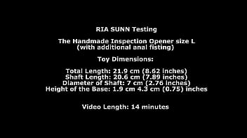 Ria sunn testing the handmade inspection opener size l with additional anal fisting twt382