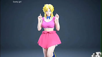 Bulma super sayan baile sexy en míni falda tetas grandes