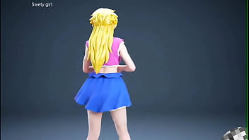 Bulma super sayan baile sexy en míni falda tetas grandes