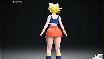 Bulma super sayan baile sexy en míni falda tetas grandes