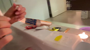 Me teen girl from the beach makes a food fetish right on dick and sucks with moans blowjob pov