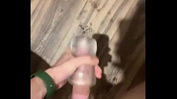 Big cumshot hot twink fucking a flashlight