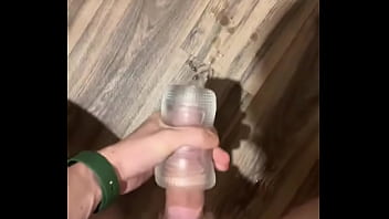 Big cumshot hot twink fucking a flashlight