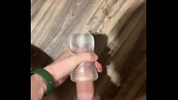 Big cumshot hot twink fucking a flashlight