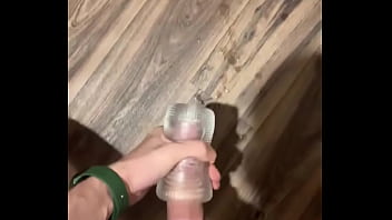 Big cumshot hot twink fucking a flashlight