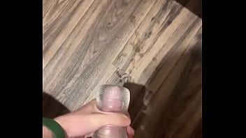 Big cumshot hot twink fucking a flashlight